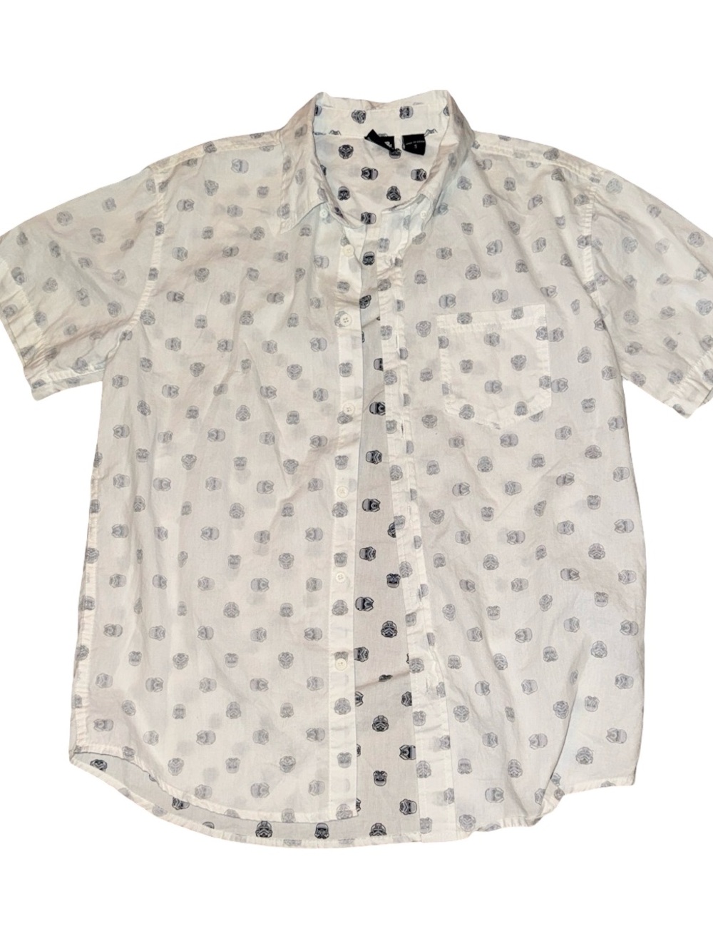REVERSE print Star Wars Men's White Short-Sleeve Button-Up Shirt